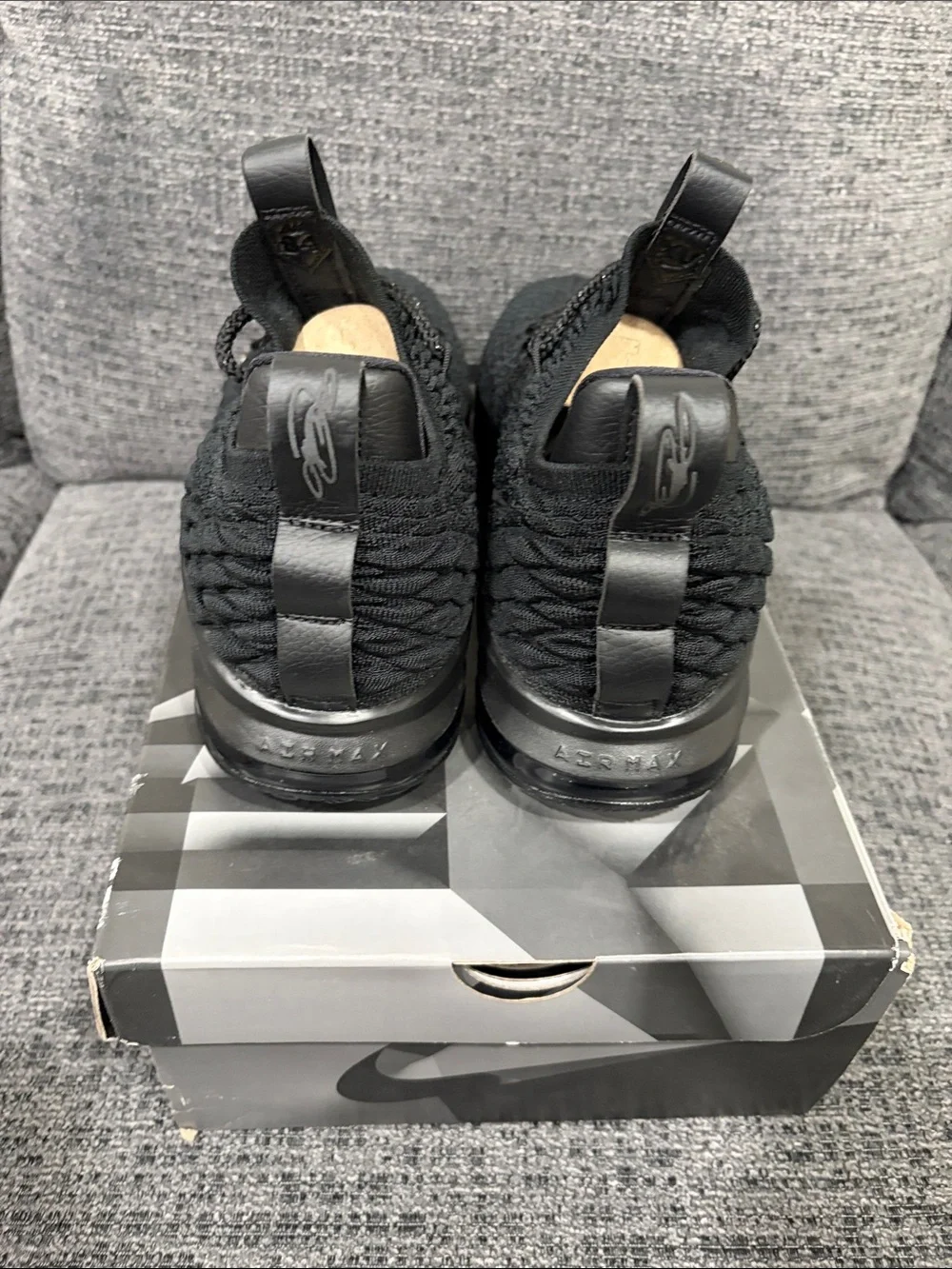 Brand new LeBron XV low triple black 10.5
